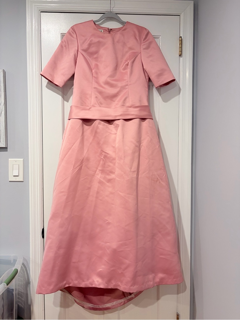 Tailored by Yoanna Damko Pink Satin Formal Gown Size 16